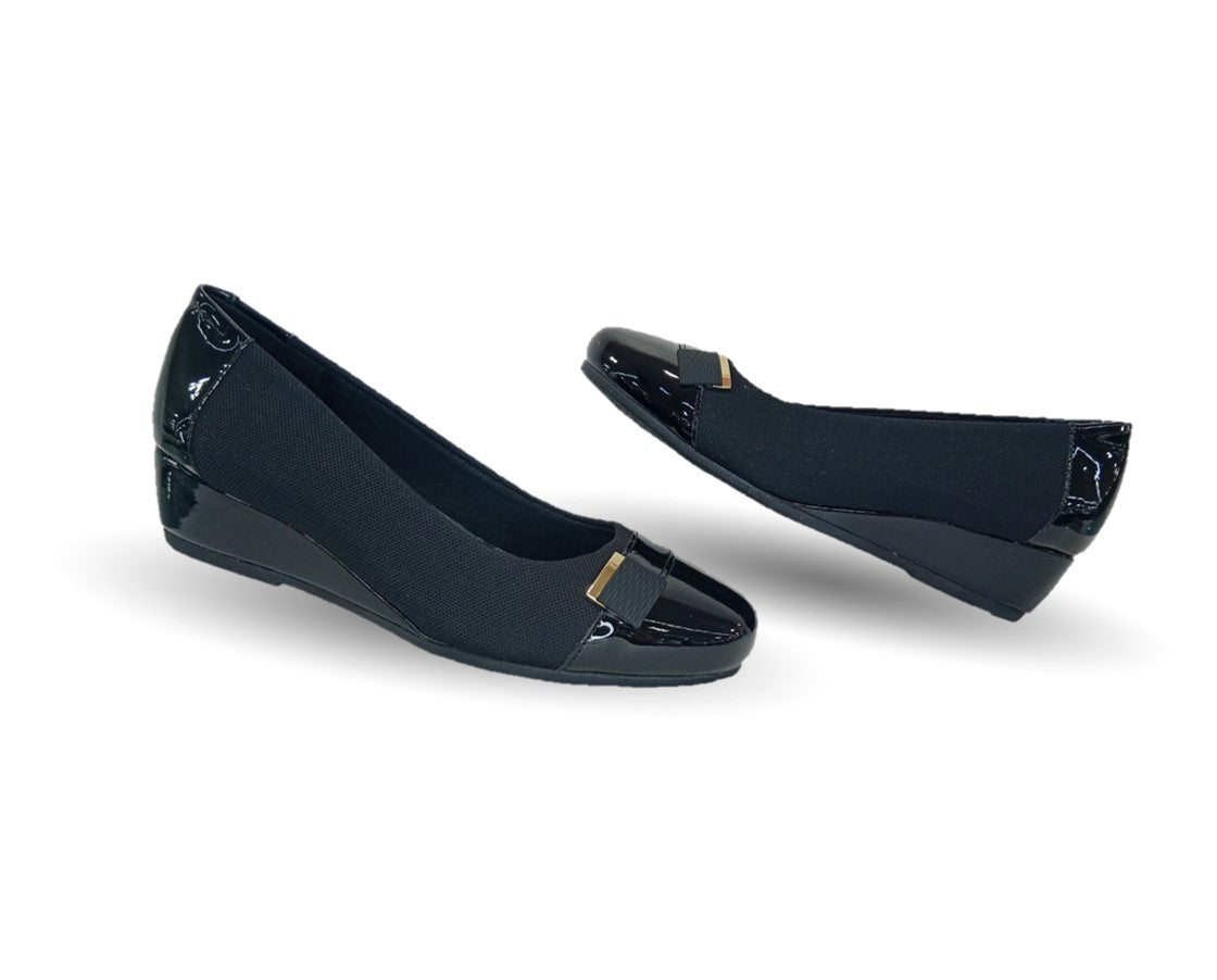 Zapato Casual y de Vestir tipo Balerina con cuña mediana Flexi 127004 Negro para mujer
