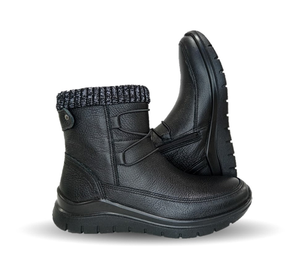 Botín Casual de piel con cierre Interno Flexi 130204 Negro para mujer