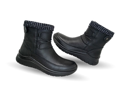 Botín Casual de piel con cierre Interno Flexi 130204 Negro para mujer