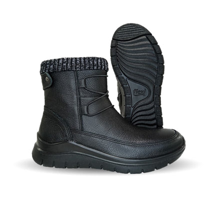 Botín Casual de piel con cierre Interno Flexi 130204 Negro para mujer