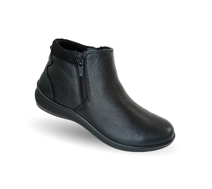 Botín de Confort y Casual de piel con doble cierre Flexi 25913 Negro para mujer