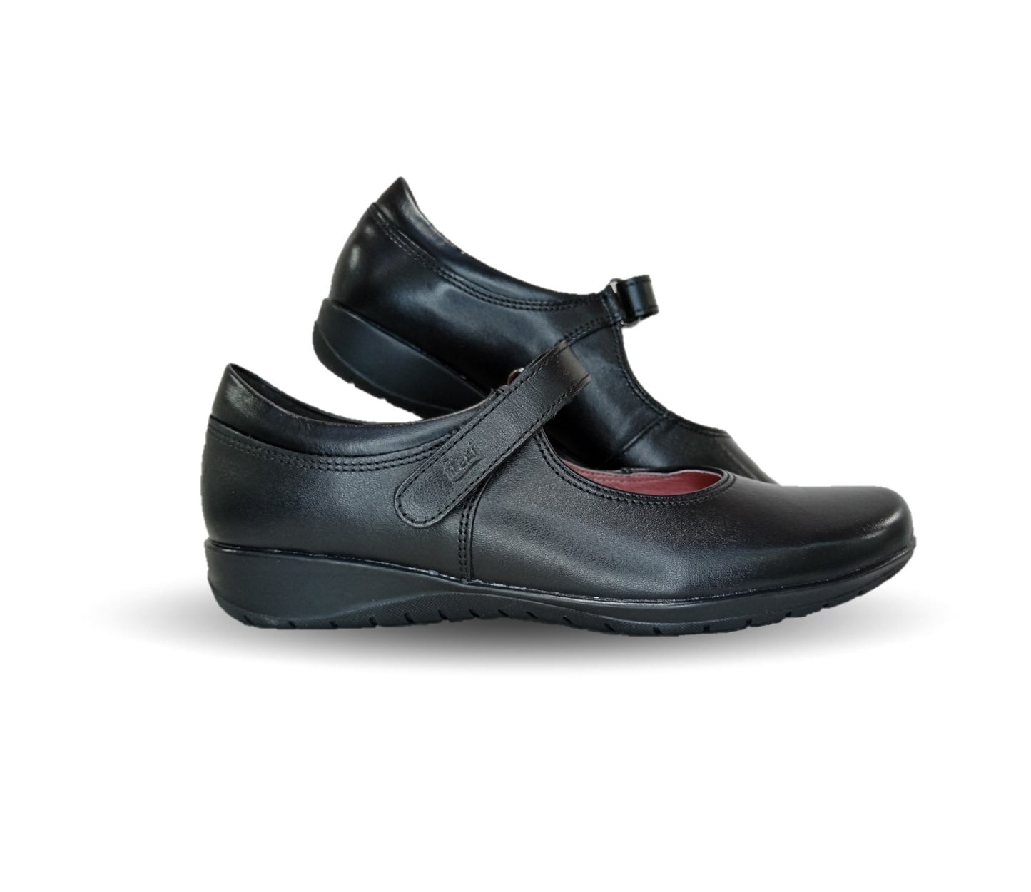Zapato Escolar y Casual tipo Flat de piel Flexi 35802 Negro para mujer
