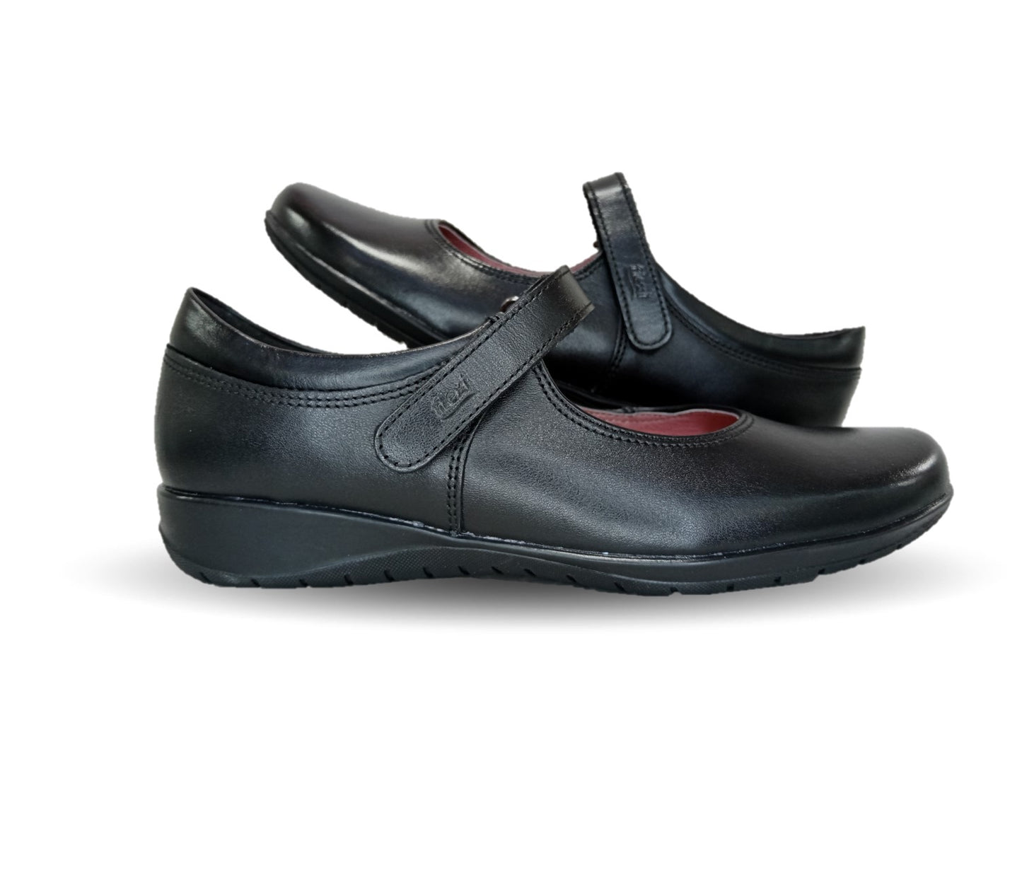 Zapato Escolar y Casual tipo Flat de piel Flexi 35802 Negro para mujer