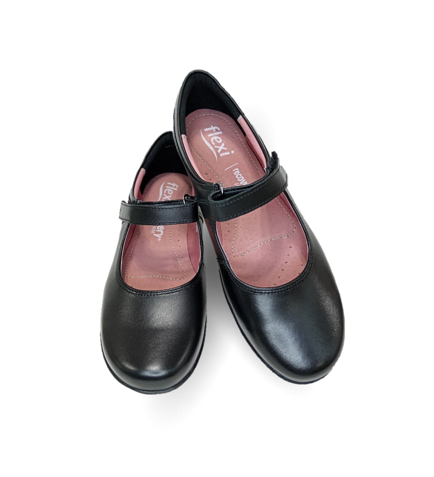 Zapato Escolar y Casual tipo Flat de piel Flexi 35802 Negro para mujer