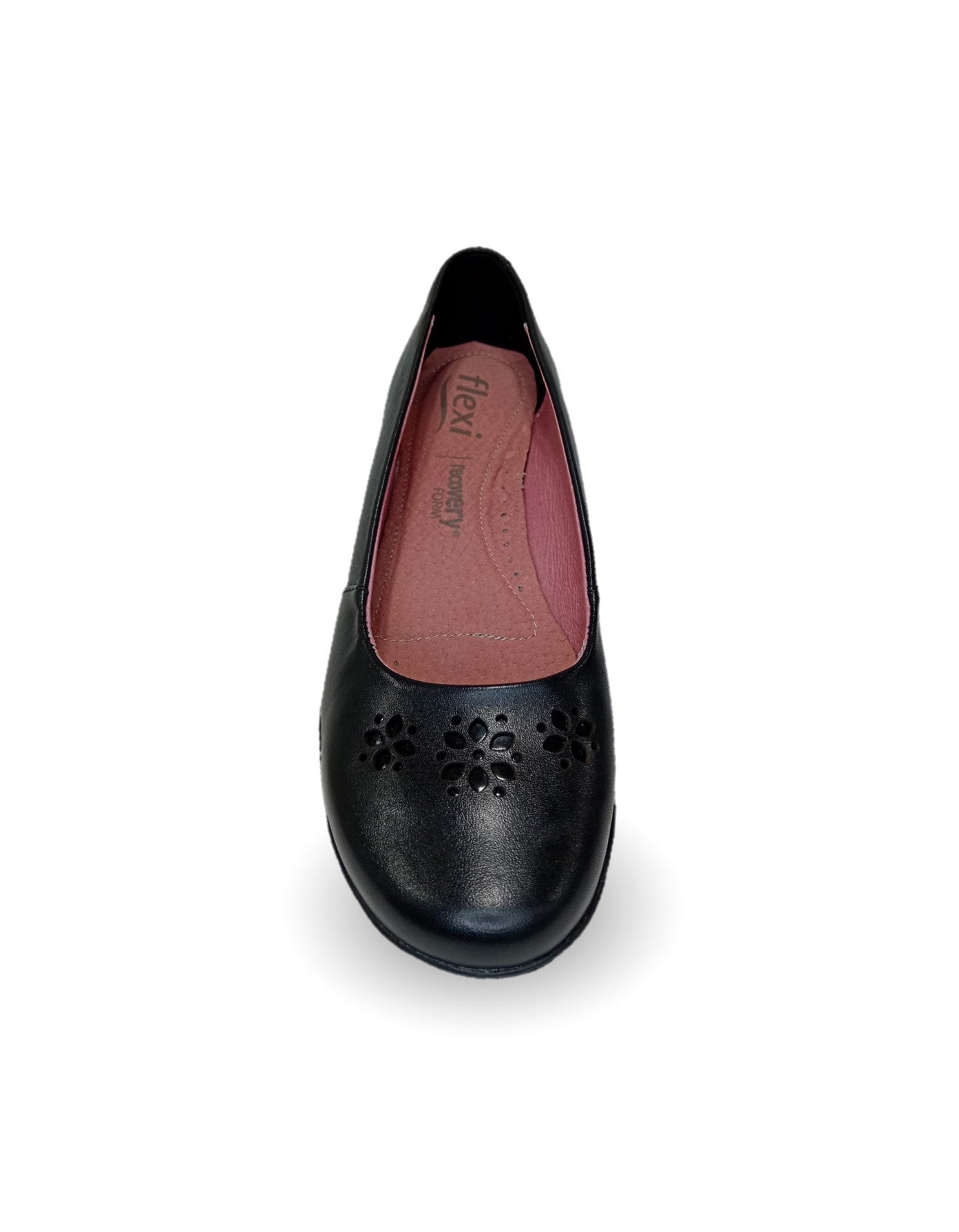 Zapato Casual y de Confort tipo balerina de piel con cuña baja Flexi 35821 Negro para mujer