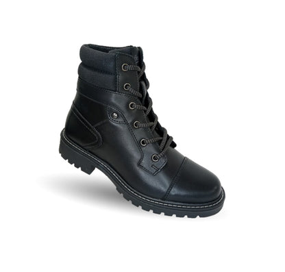 Botín Casual y de Confort tipo Commander de piel con cierre interno Flexi 37822 Negro para mujer