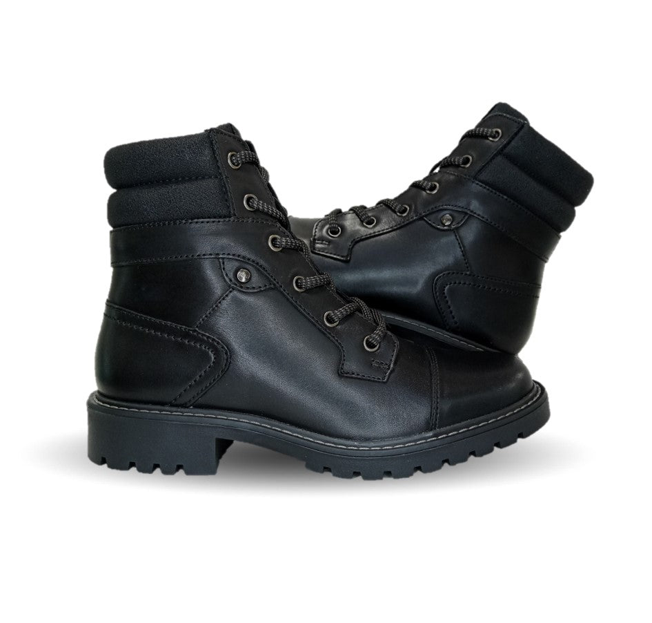 Botín Casual y de Confort tipo Commander de piel con cierre interno Flexi 37822 Negro para mujer