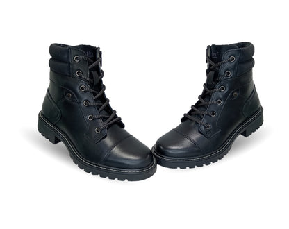 Botín Casual y de Confort tipo Commander de piel con cierre interno Flexi 37822 Negro para mujer