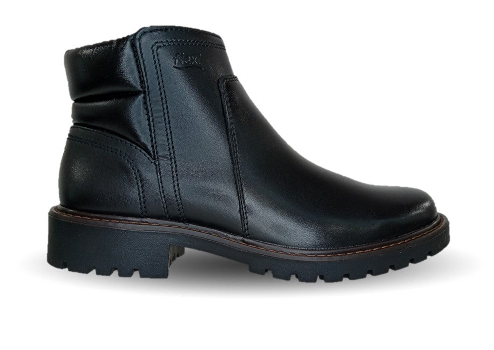 Botín de Confort y Casual de piel con cierre interno Flexi 37823 Negro para mujer