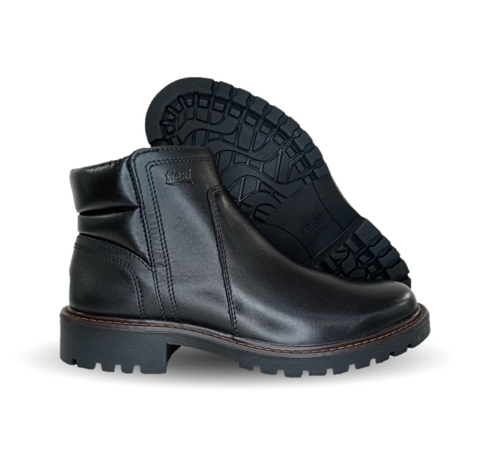 Botín de Confort y Casual de piel con cierre interno Flexi 37823 Negro para mujer