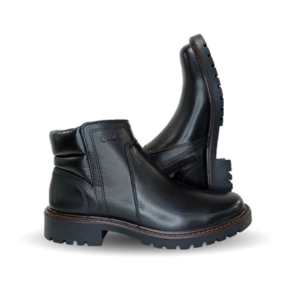 Botín de Confort y Casual de piel con cierre interno Flexi 37823 Negro para mujer