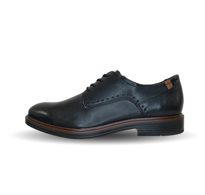 Zapato de Confort y Semivestir Derby de piel Flexi 400101 Negro para hombre