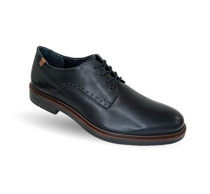 Zapato de Confort y Semivestir Derby de piel Flexi 400101 Negro para hombre