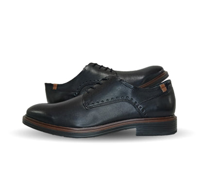 Zapato de Confort y Semivestir Derby de piel Flexi 400101 Negro para hombre