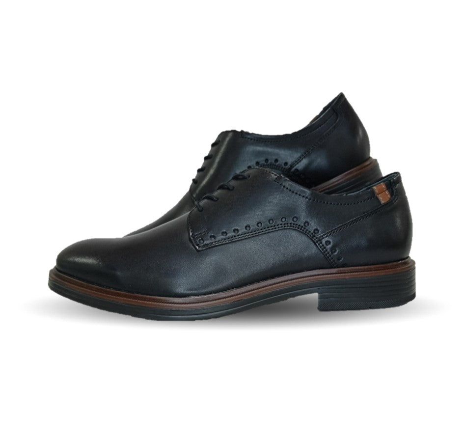 Zapato de Confort y Semivestir Derby de piel Flexi 400101 Negro para hombre