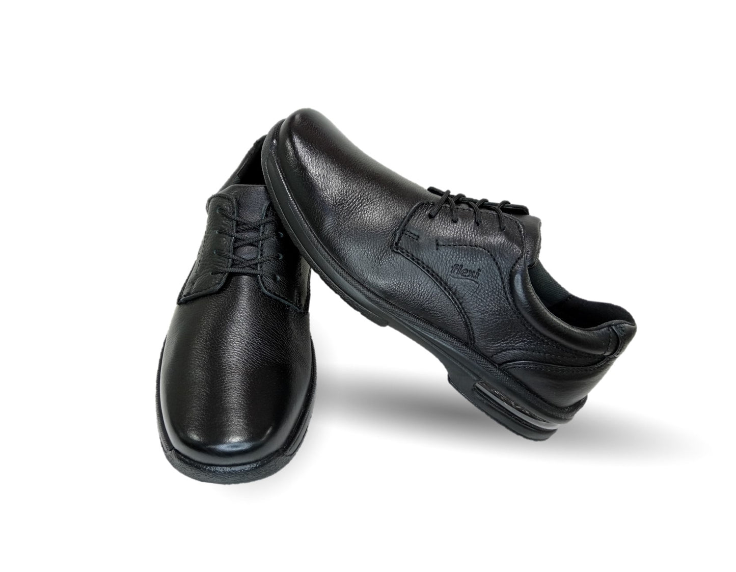 Zapato de Confort y Casual de piel con sistema Walking Soft y cápsula de aire Flexi 402801 Negro para hombre