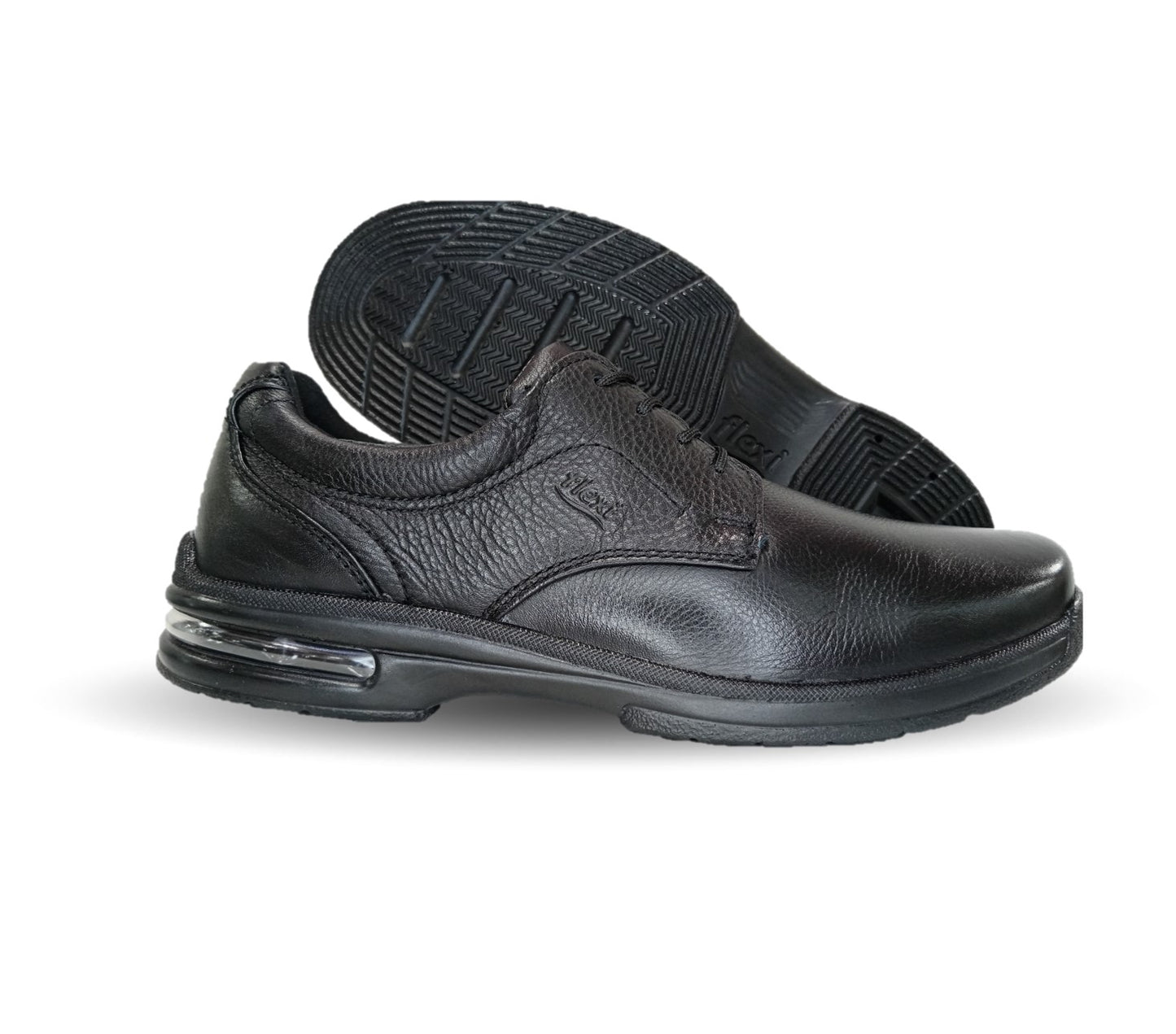 Zapato de Confort y Casual de piel con sistema Walking Soft y cápsula de aire Flexi 402801 Negro para hombre