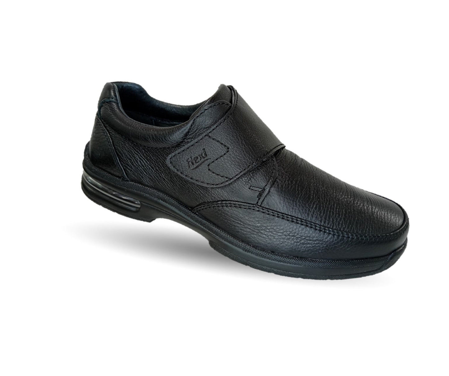 Zapato de Confort y Casual de piel con sistema Walking Soft y cápsula de aire Flexi 402804 Negro para hombre