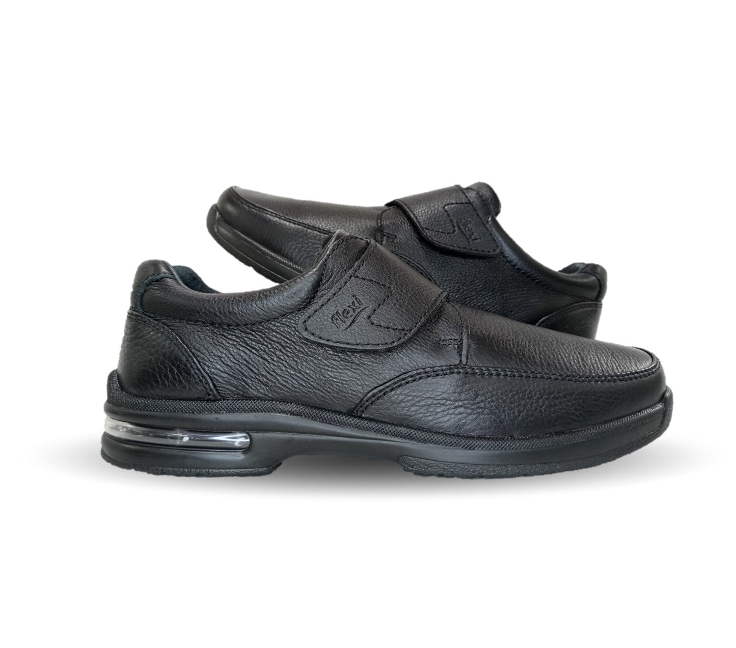 Zapato de Confort y Casual de piel con sistema Walking Soft y cápsula de aire Flexi 402804 Negro para hombre