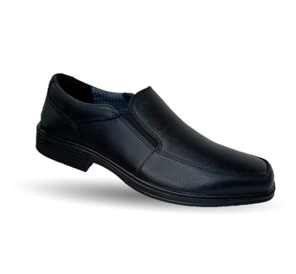 Zapato de Confort y Semivestir de piel con Shock Point Flexi 406409 Negro para hombre