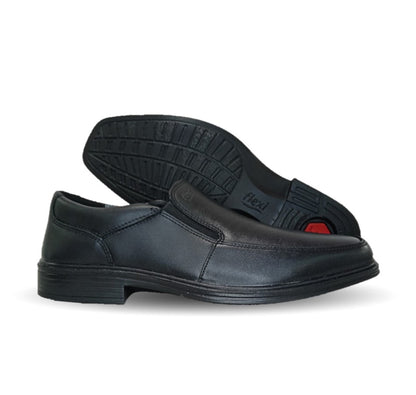 Zapato de Confort y Semivestir de piel con Shock Point Flexi 406409 Negro para hombre