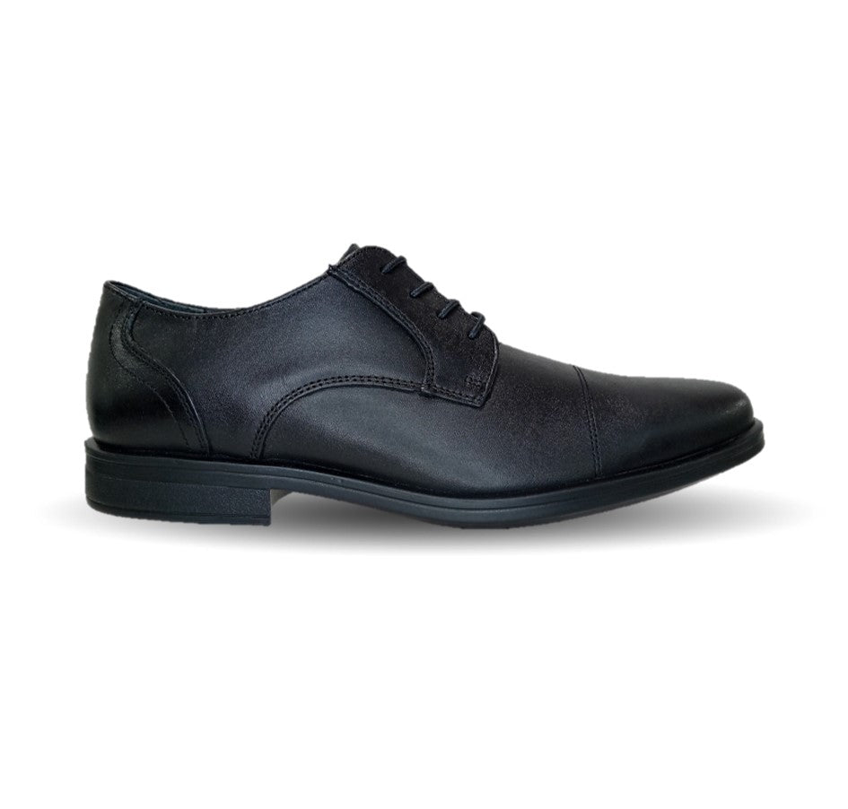 Zapato de Confort y Casual Derby de piel con sistema Walking Soft Flexi 407801 Negro para hombre
