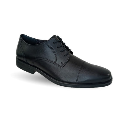 Zapato de Confort y Casual Derby de piel con sistema Walking Soft Flexi 407801 Negro para hombre