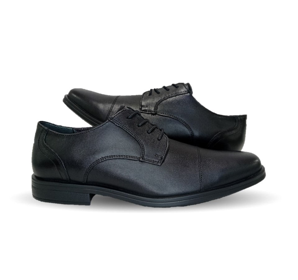 Zapato de Confort y Casual Derby de piel con sistema Walking Soft Flexi 407801 Negro para hombre