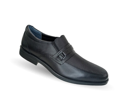 Zapato de Confort y Casual Derby de piel con sistema Walking Soft Flexi 407809 Negro para hombre