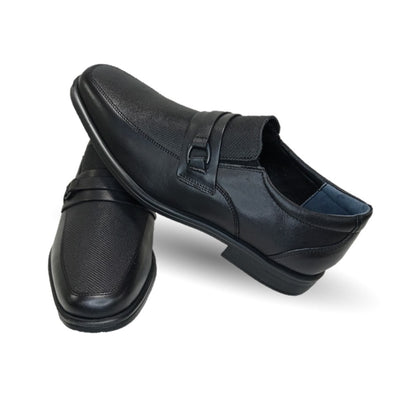 Zapato de Confort y Casual Derby de piel con sistema Walking Soft Flexi 407809 Negro para hombre