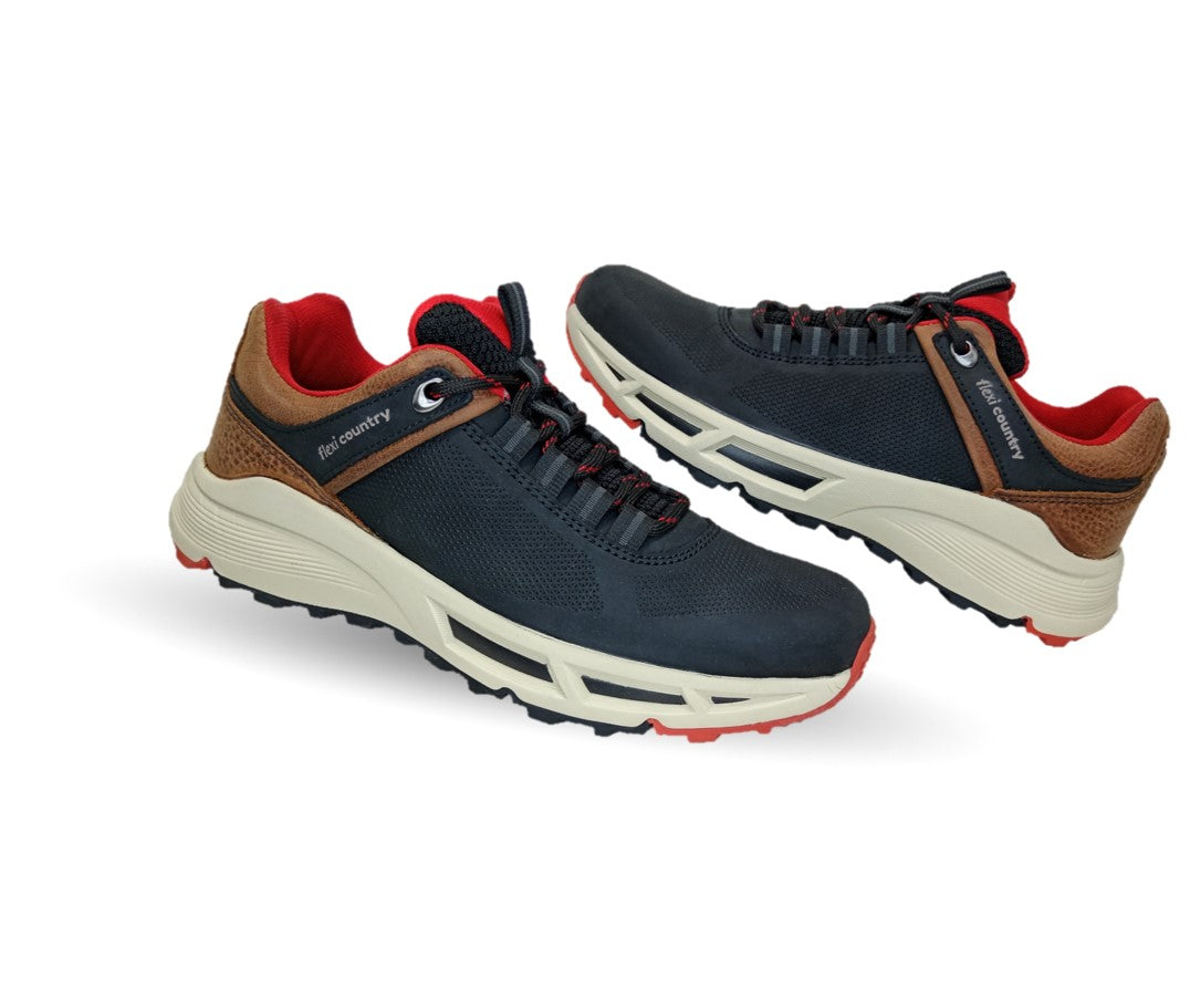 Zapato Casual Outdoor de piel con sistema de mejor agarre Flexi Country 410903 Negro para hombre