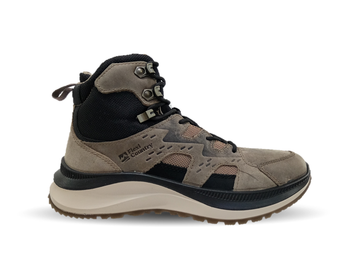 Botín Outdoor de piel Flexi Country 420310 Taupe/Negro para hombre