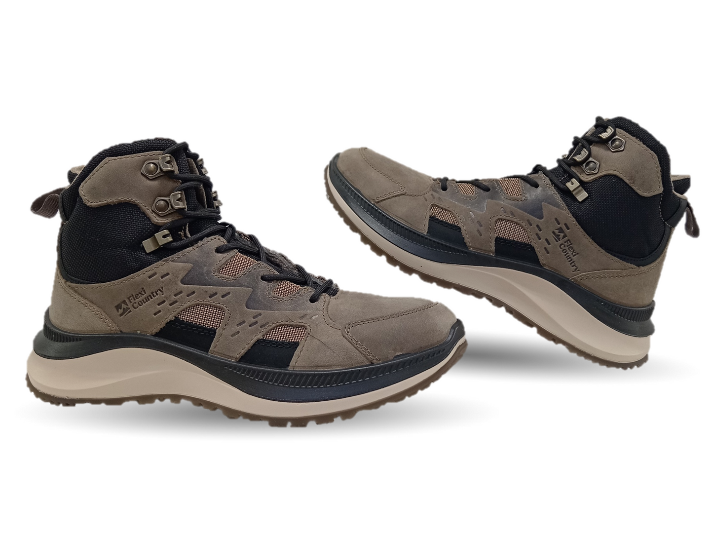 Botín Outdoor de piel Flexi Country 420310 Taupe/Negro para hombre