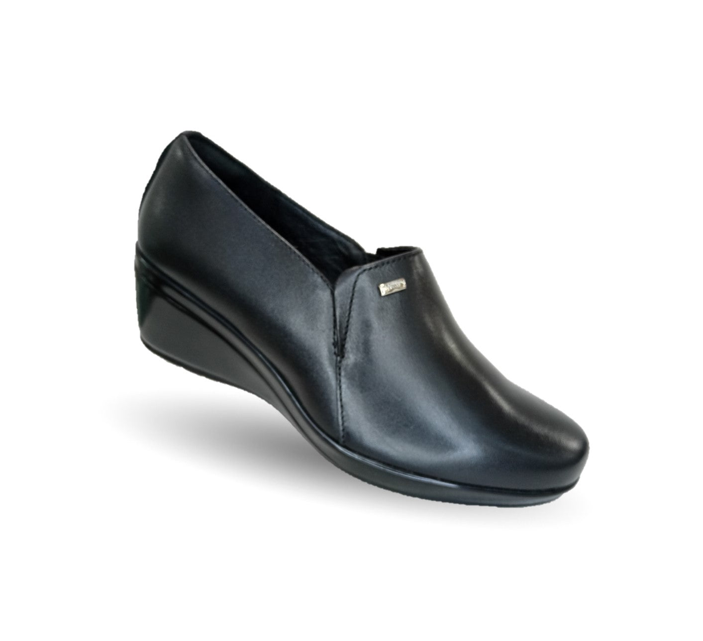 Zapato de Confort y Casual de piel con cuña mediana Flexi 45234 Negro para mujer