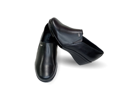 Zapato de Confort y Casual de piel con cuña mediana Flexi 45234 Negro para mujer