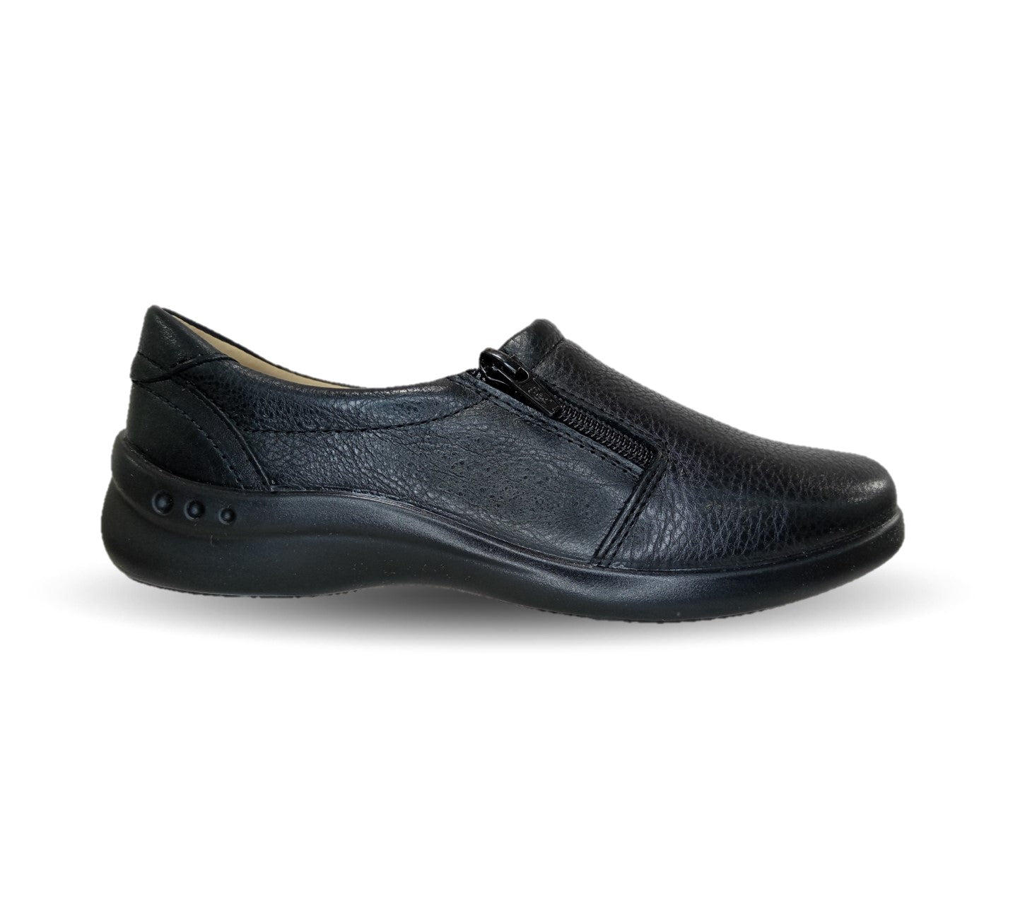 Zapato de Confort y Casual tipo Flat De Servicio/Clínico de piel con plantilla removible Flexi 48303 Negro para mujer