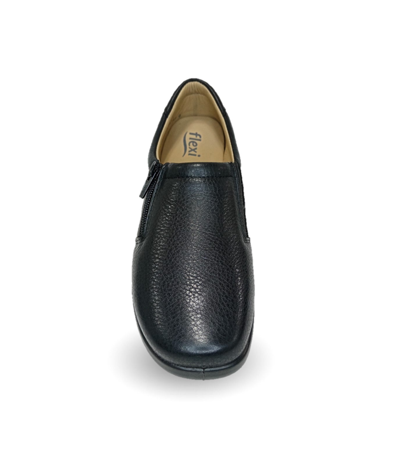 Zapato de Confort y Casual tipo Flat De Servicio/Clínico de piel con plantilla removible Flexi 48303 Negro para mujer