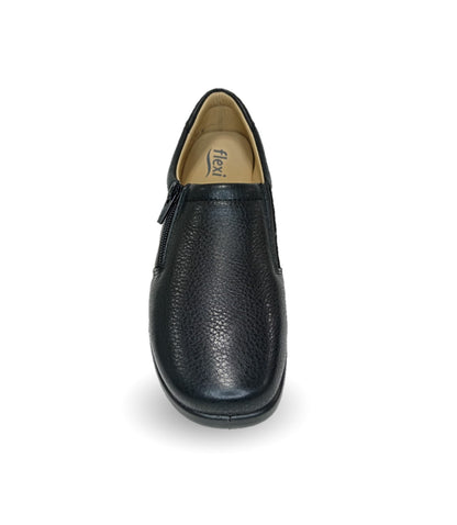 Zapato de Confort y Casual tipo Flat De Servicio/Clínico de piel con plantilla removible Flexi 48303 Negro para mujer