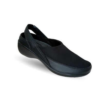 Zapato de Confort y Casual de piel tipo Mule adaptable al pie con suela extra ligera Flexi 51727 Negro para mujer