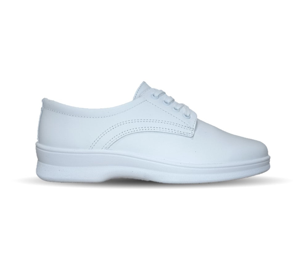Zapato de Confort y de Servicio/Clínico de piel con sistema de mejor agarre Flexi 5807 Blanco para mujer