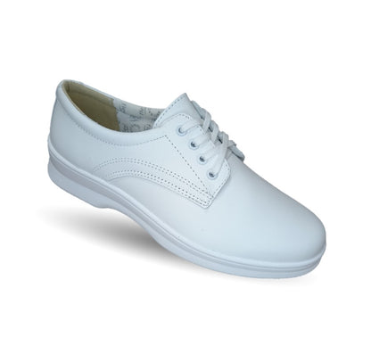 Zapato de Confort y de Servicio/Clínico de piel con sistema de mejor agarre Flexi 5807 Blanco para mujer