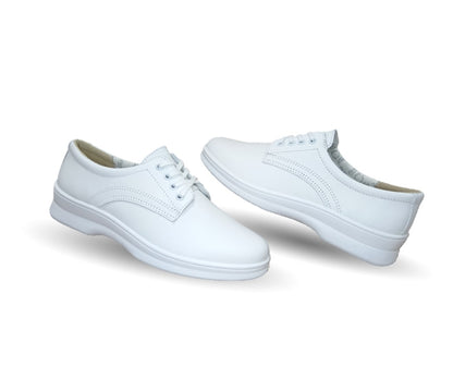 Zapato de Confort y de Servicio/Clínico de piel con sistema de mejor agarre Flexi 5807 Blanco para mujer