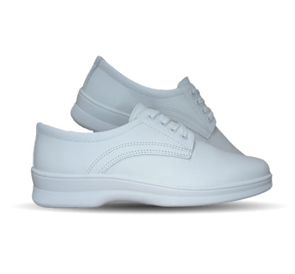 Zapato de Confort y de Servicio/Clínico de piel con sistema de mejor agarre Flexi 5807 Blanco para mujer