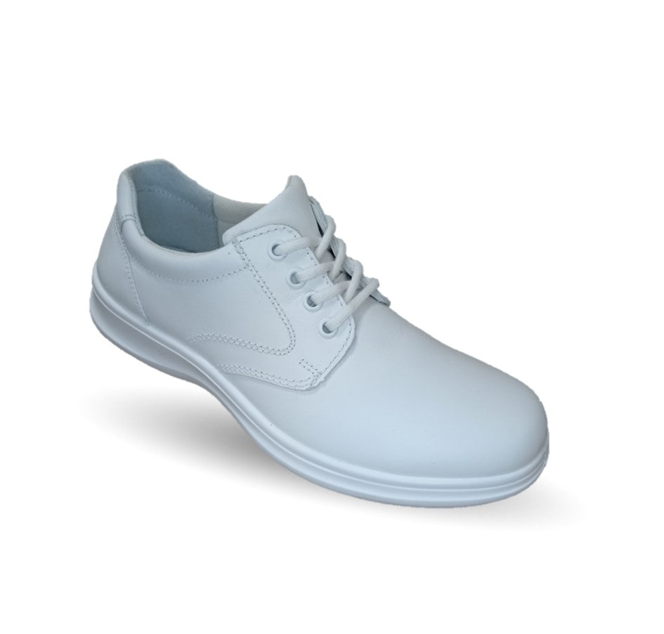 Zapato de Confort y Servicio de piel con suela extra ligera Flexi 63201 Blanco para mujer