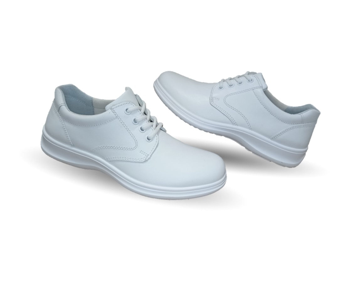 Zapato de Confort y Servicio de piel con suela extra ligera Flexi 63201 Blanco para mujer