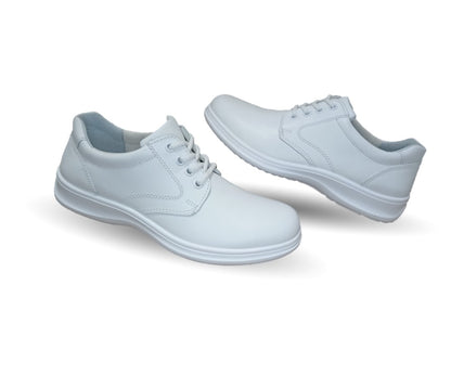 Zapato de Confort y Servicio de piel con suela extra ligera Flexi 63201 Blanco para mujer