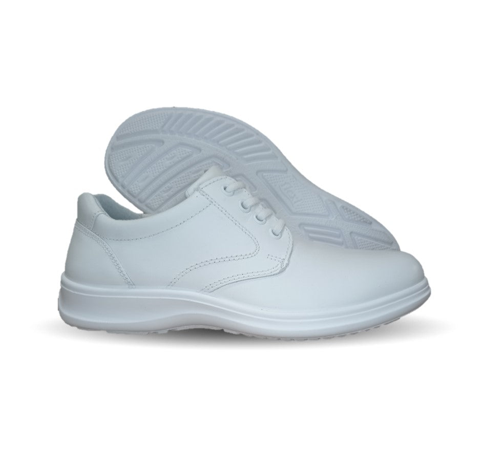 Zapato de Confort y Servicio de piel con suela extra ligera Flexi 63201 Blanco para mujer