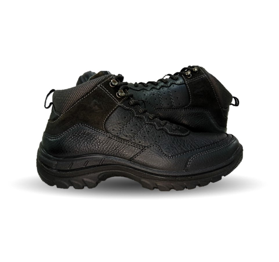 Botín Outdoor de piel con suela extra ligera Flexi country 66517 Negro para hombre