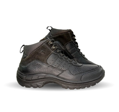 Botín Outdoor de piel con suela extra ligera Flexi country 66517 Negro para hombre