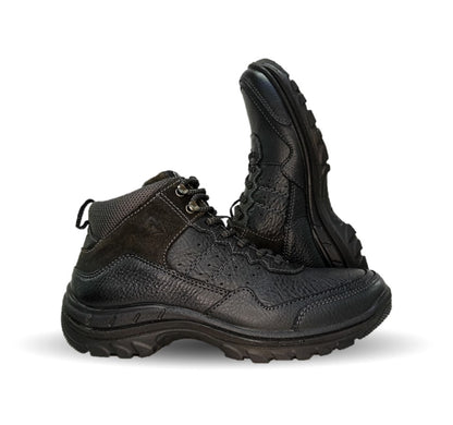 Botín Outdoor de piel con suela extra ligera Flexi country 66517 Negro para hombre